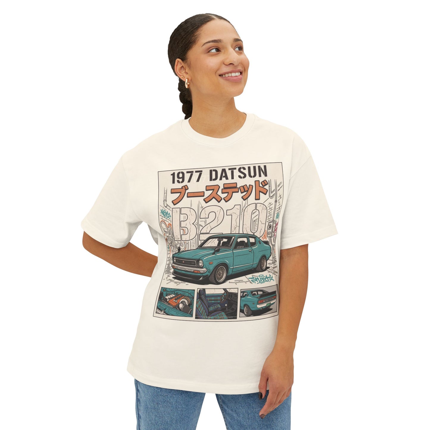 1977 Datsun 3210 Vintage Car Tee — Retro Japanese JDM Graphic T-Shirt